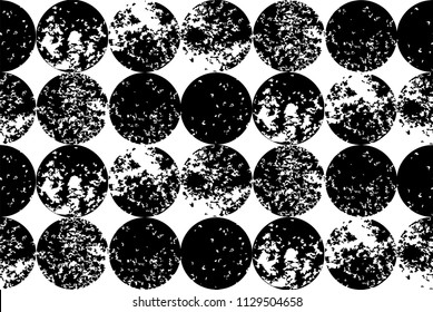Vector seamless pattern with black and white cross. Abstract background made using of brush smears. hand drawn texture. Modern stylish texture. Repeating geometric tiles with circles