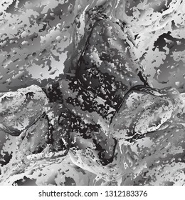 Vector seamless pattern black and white stone texture.