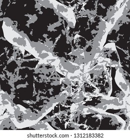 Vector seamless pattern black and white stone texture.