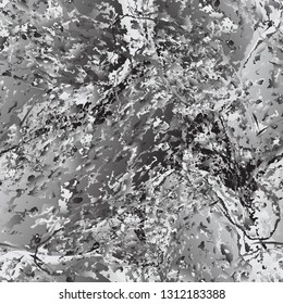 Vector seamless pattern black and white stone texture.