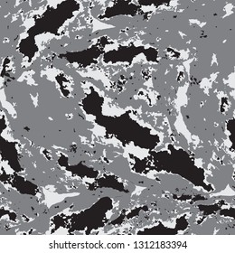 Vector seamless pattern black and white stone texture.