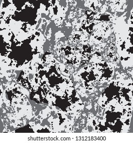 Vector seamless pattern black and white stone texture.