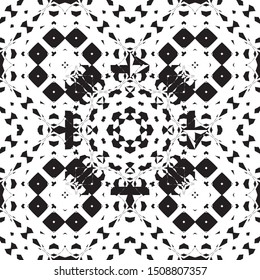 Vector Seamless pattern black and white ornaments backgrounds