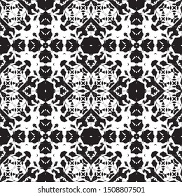 Vector Seamless pattern black and white ornaments backgrounds