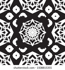 Vector Seamless pattern black and white ornaments backgrounds