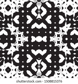Vector Seamless pattern black and white ornaments backgrounds