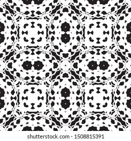 Vector Seamless pattern black and white ornaments backgrounds