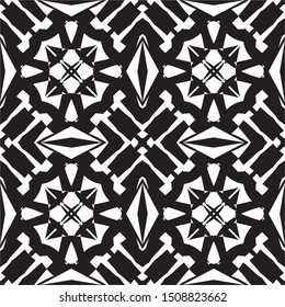 Vector Seamless pattern black and white ornaments backgrounds