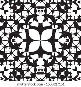 Vector Seamless pattern black and white ornaments backgrounds