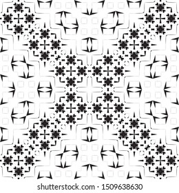 Vector Seamless pattern black and white ornaments backgrounds geometric decoration