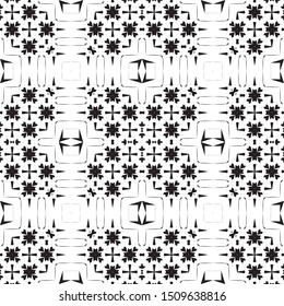 Vector Seamless pattern black and white ornaments backgrounds geometric decoration