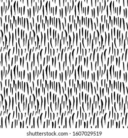 Vector seamless pattern. Black and white painted watercolor strips. Hand drawn texture elements. 
