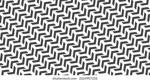 Vector seamless pattern, black and white diagonal smooth zig zag wavy lines. Simple striped monochrome texture. Abstract repeat background. Design element for prints, decoration, textile, digital, web