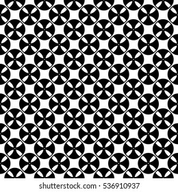 Vector seamless pattern, black & white abstract geometric texture. Simple monochrome illustration of tapes, bobbins. Endless repeat background. Design element for prints, textile, digital, furniture