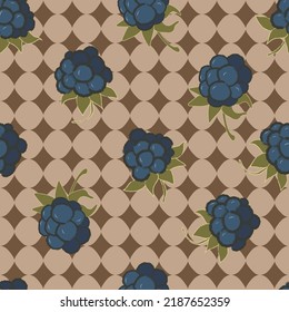 Vector seamless pattern with  blackberries. Illustration for background, print, textile...