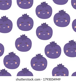 Vector seamless pattern with blackberry. Cute summer colorful fruits background. Illustration for wedding, invitations, paper, textile design.