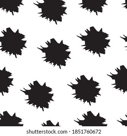 Vector seamless pattern with blotches, spots. Pattern on white background