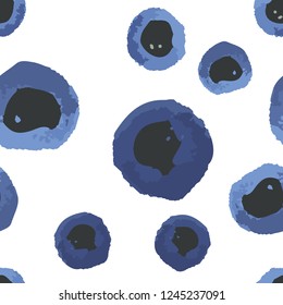 Vector seamless pattern blots blue and Very dark grayish blue color. Vector. Elements are not cropped. Pattern under the mask. Perfect design for textile, box, posters, cards etc.