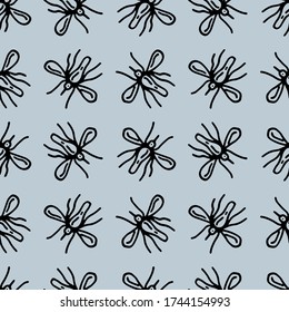 Vector seamless pattern. Blue background. Mosquito. Suitable for postcards, for backgrounds, flyers, decorations, banners, icons. It can be used as a sample for the designer. Eps 8.