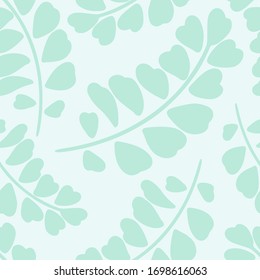 Vector seamless pattern with blue branches. Vector botanical print for fabric, paper, wallpaper