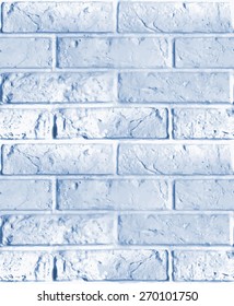 Vector seamless pattern of blue brick wall. Light boundless illustration.