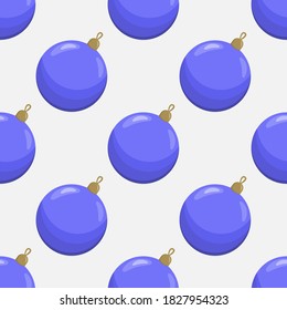 Vector seamless pattern with blue Christmas balls, for wrapping paper.
