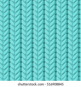 Vector seamless pattern. Blue close-up knitted background