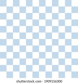 Vector Seamless Pattern Of Blue Colored Chess Chessboard Texture Isolated On White Background