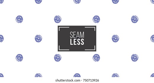 Vector seamless pattern with blue dot. Beautiful background for party, greeting paper card or banner. Hand drawn fashion sketch style. Objects on white backdrop.