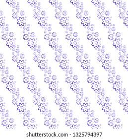 Vector seamless pattern of blue flowers on a white background.