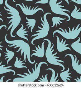 Vector seamless pattern with blue flowers.