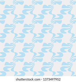 Vector seamless pattern with blue geometric leaf