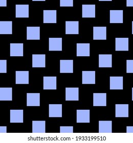 Vector seamless pattern with blue geometric rectangles tiling. Repeating minimalistic texture. Abstract monochrome background design.