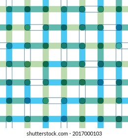 Vector seamless pattern. Blue, green,  aquatic theme, for swimming pools, beach, swimwear, bikini print, summer time. White background. Repeatable shapes, surface design. Geometric backdrop