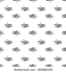 Vector seamless pattern with blue, lilac and pink octopus. Hand drawn illustration in vintage style for fabric, wrapping, wallpaper, apparelbackground and other marine design.