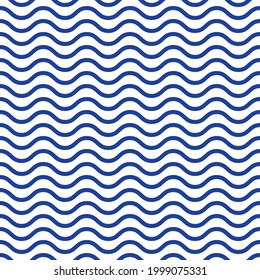 Vector seamless pattern blue line zigzag on white background.