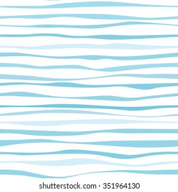Vector seamless pattern with Blue lines and waves. It can be used both in vertical and horizontal way. Endless background.