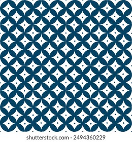 Vector seamless pattern of blue Mediterranean tiles and hand-painted traditional illustrations on a white background. This design can be used for such as printing and would look great as a backdrop.