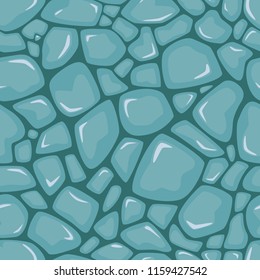 Vector seamless pattern with blue stones