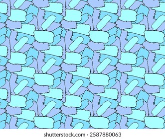 Vector seamless pattern with blue strokes. Graphic line colorful background. hand drawn textured brush strokes and stripes hand painted. 
