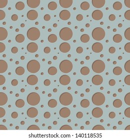 Vector seamless pattern - blue surface with brown holes