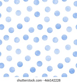 Vektorillustration nahtlose Muster blauer Aquarellkreise auf weißem Hintergrund