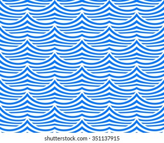 Vector seamless pattern. Blue waves.