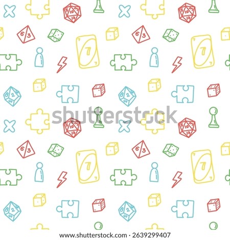vector seamless pattern with board game elements. colorful wallpaper