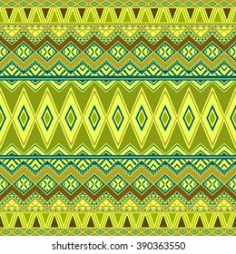 Vector seamless pattern in boho chic style. Hand drawn abstract wallpaper with ethnic aztec ornament.