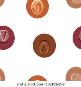 Vector seamless pattern. Boho style wool hats. A pattern of Boho 
hats.  Cowboy hats pattern