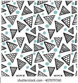 Vector seamless pattern. Boho style. Modern fabric pattern, Trendy hipster stylish design. Perfect for fabric, textile, wallpaper. Abstract background with  brush strokes. Hand drawn 