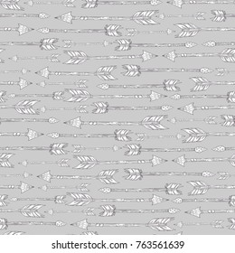 Vector seamless pattern in Boho style with arrows