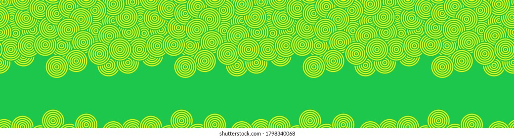 Vector seamless pattern with bold striped circles. Stylish geometric texture. Modern abstract background.