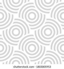 Vector seamless pattern with bold striped circles. Stylish geometric  texture. Modern abstract background. 